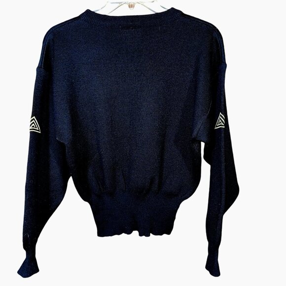 Vintage Meister Black Gold Knit Sweater Sz S Quiet Luxury Retro Ski Lodge Wool - Picture 2 of 4